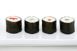 muestra de sushi japonés, una de las mayores preocupaciones durante el embarazo